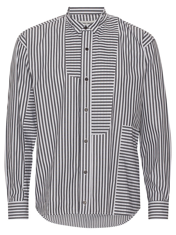 Henrik Vibskov - Chow shirt in black and white stripes - 1