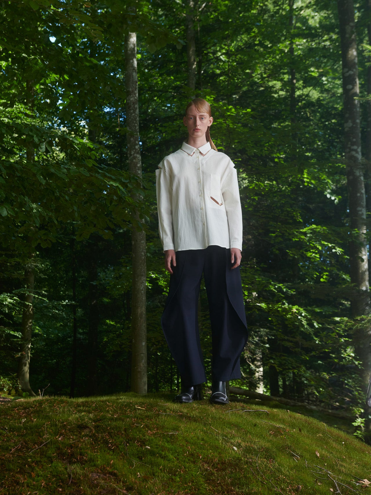 Cut Out Shirt in White from Henrik Vibskov