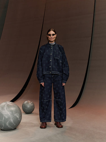 Dart Denim Jacket in Needle Punch Dots from Henrik Vibskov