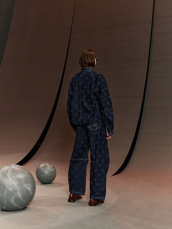 Dart Denim Jacket in Needle Punch Dots from Henrik Vibskov