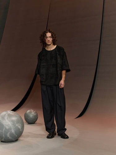 Dart Tee in Fishes Black from Henrik Vibskov