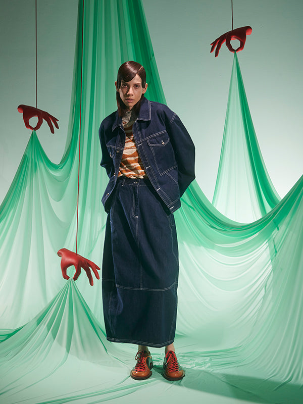 Henrik Vibskov - Dusk Denim Skirt in Navy Denim
