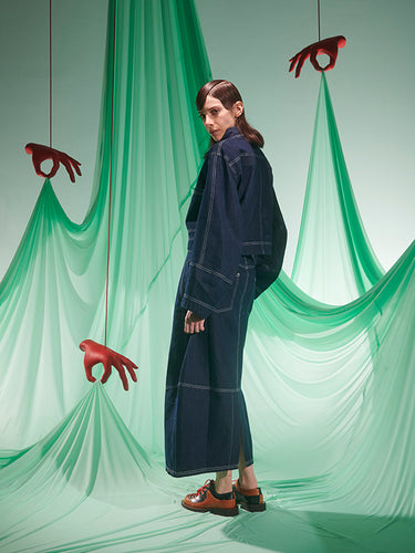 Henrik Vibskov - Dusk Denim Skirt in Navy Denim