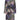 Front view of the Henrik Vibskov Flat Dress in Foxes, showing the multicolour abstract foxes and nature print, round collar, front button closure, long sleeves, adjustable waist drawstring, and straight hem.