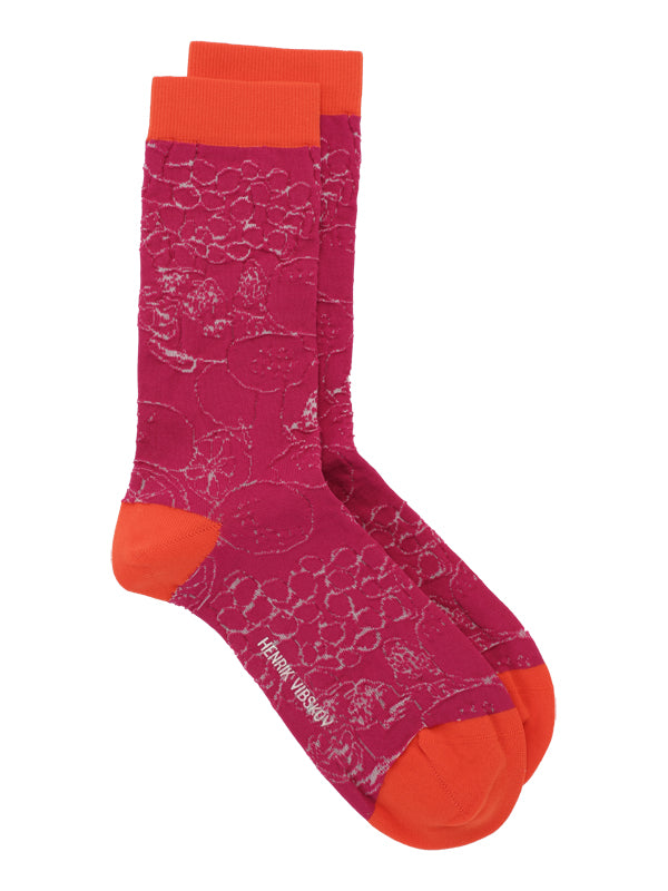 Henrik Vibskov socks - Fruit Outline Femme orange violet transparent