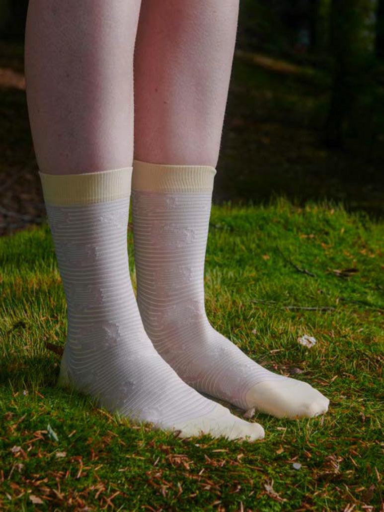 Hand Jelly Transparent Socks Femme in Creme White Jelly from Henrik Vibskov