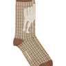 Handfeet Chair Socks Homme in Beige Chair Brown Checks from Henrik Vibskov