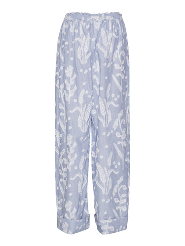 Back view of the Helmet Pants highlighting wide-leg silhouette and side pockets.