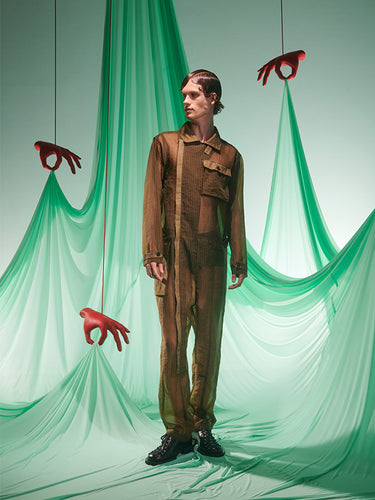 Middle Jumpsuit in Military Olive from Henrik Vibskov