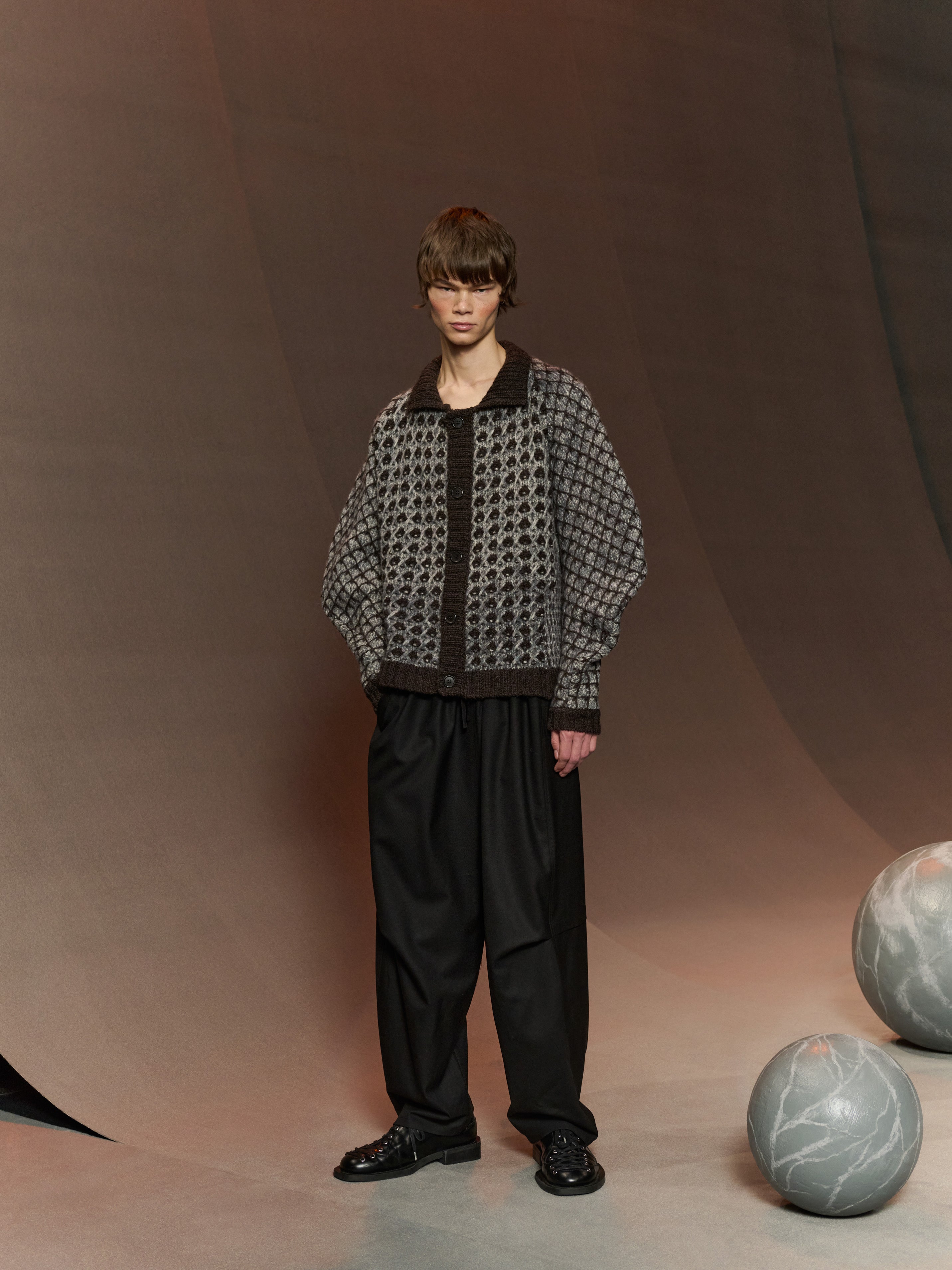 Henrik Vibskov │ Kimchi Cardigan in Brown Party Bubble – Henrik