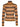 Striped sweater with brown, orange, and black colors on a white background