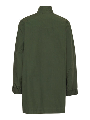 Mid-Air Jacket in Garden Green navy green jacket with long sleeves and side pockets, back view – Henrik Vibskov Spring/Summer 2026 Key Collection
