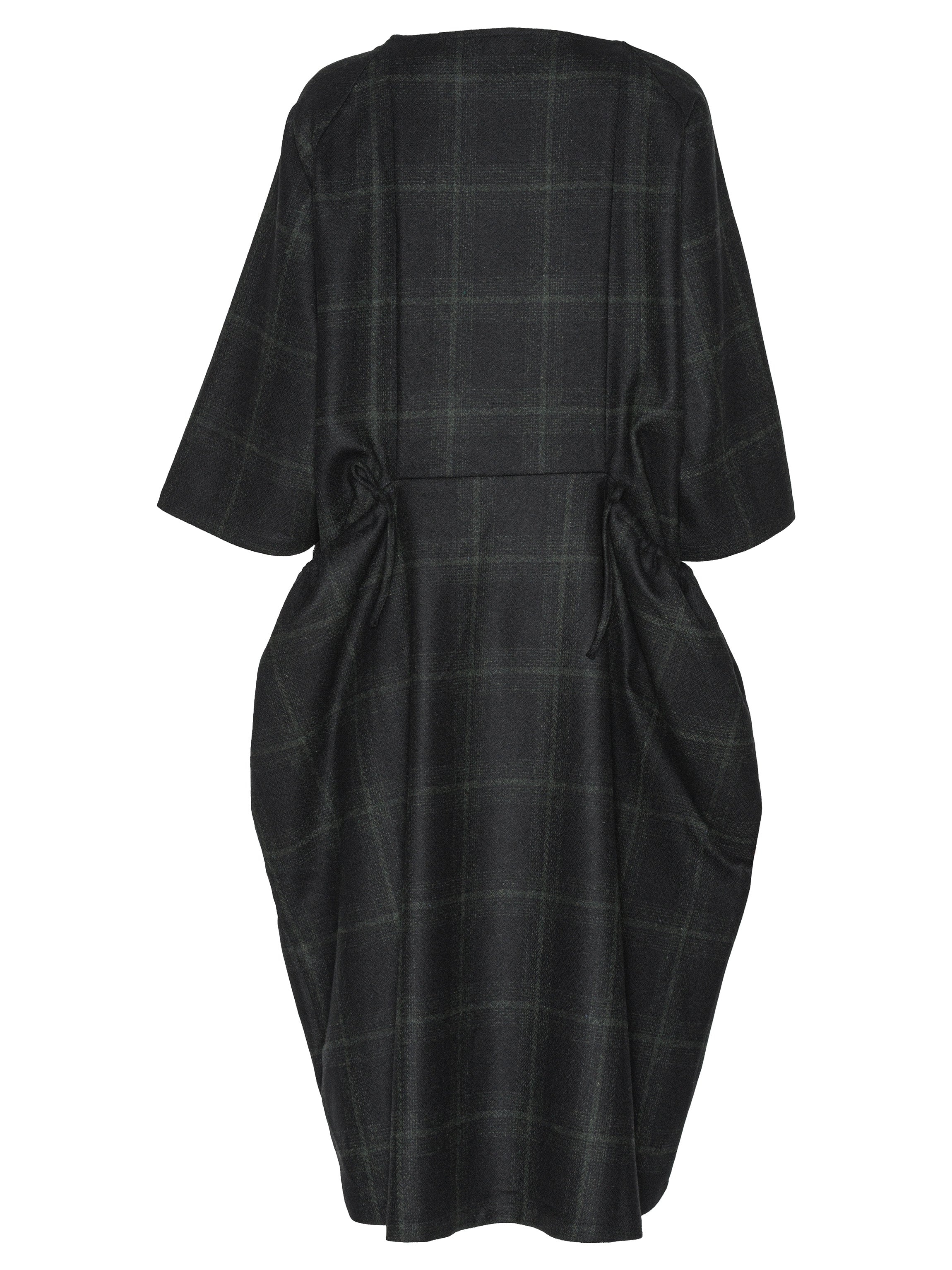 Black checkered dress on a white background