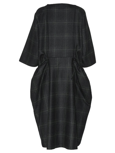Black checkered dress on a white background
