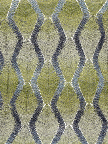 Close-up of allover silver pattern and ribbed hem detail on the Resonance Longsleeve in Multi Flame green viscose top – Henrik Vibskov Spring/Summer 2026 Key Collection