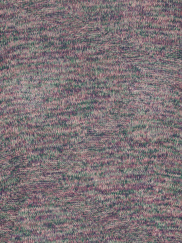 Close-up of zig zag texture detail and ribbed round neck on the Silk Net Blouse in Multi Papavero mix colour cropped knit – Henrik Vibskov Spring/Summer 2026 Key Collection