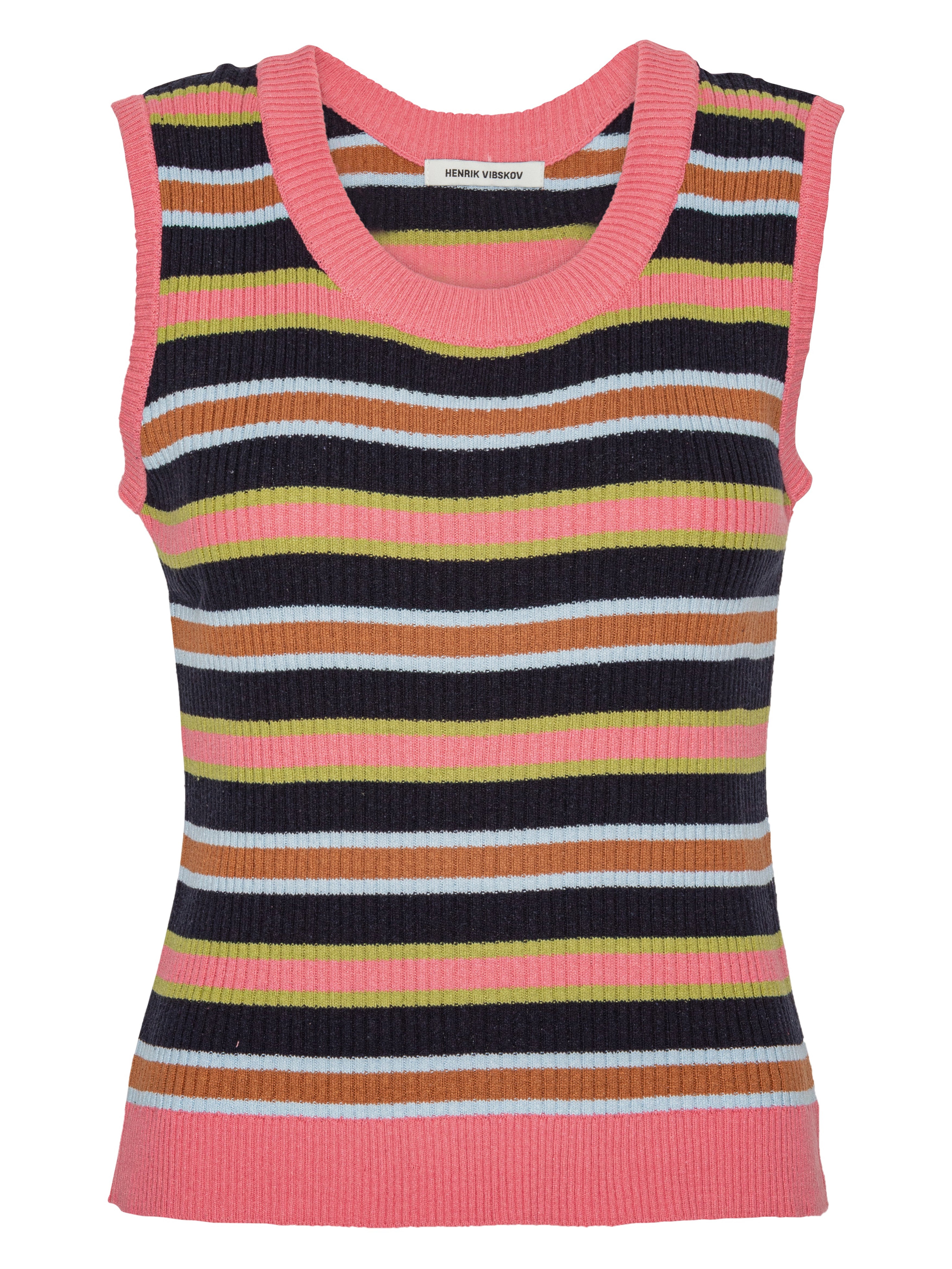 Silk Stripes Singlet - Navy Stripes