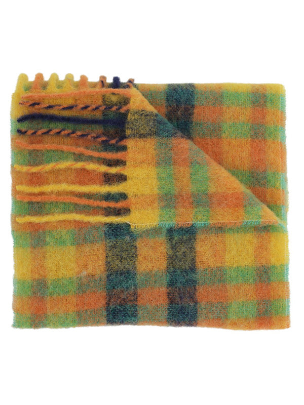 Henrik Vibskov - Sliced wool scarf in orange check - 1