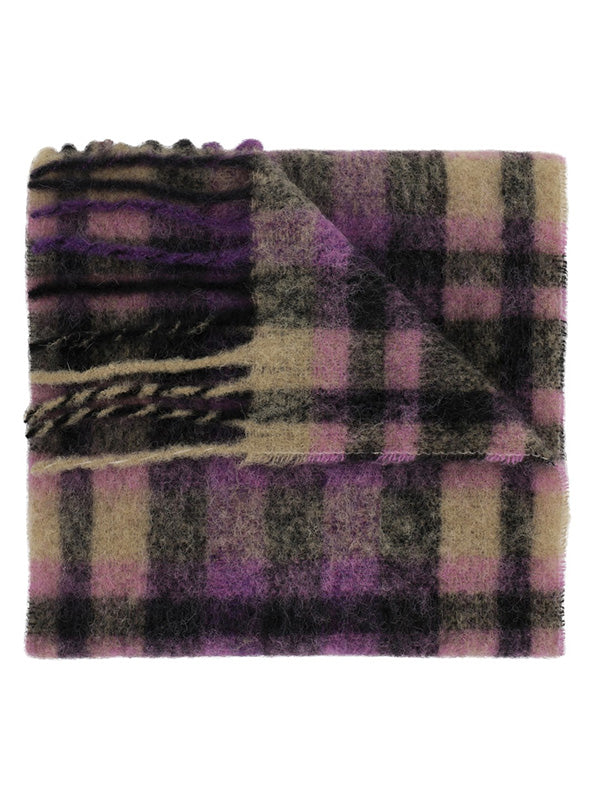 Henrik Vibskov - Sliced wool scarf in purple checks - 1