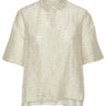 Beige short-sleeve shirt on a white background