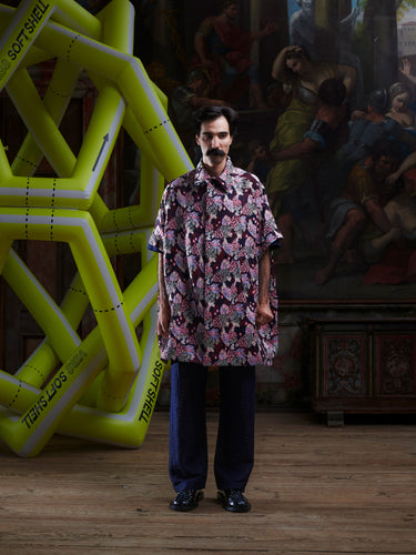 Suit Cover Coat - Navy Chickens