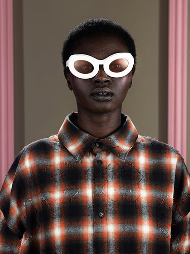 Henrik Vibskov - Tyler Sunglasses in White Orange