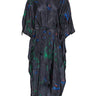 Black dress with colorful firework patterns from Henrik Vibskov on a white background