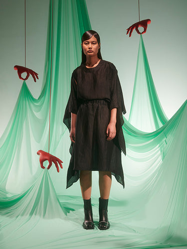 Uncut Silk Skirt in Black from Henrik Vibskov