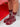 Model wearing Victorian Socks Femme in Lilac Victorian, featuring purple-red semi-transparent fabric with abstract Victorian illustration.