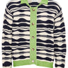 Wave Knit Cardigan in Beige Black Mountain Waves from Henrik Vibskov