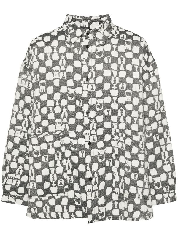 Big Shirt - Black White Chess-[-Henrik Vibskov-1
