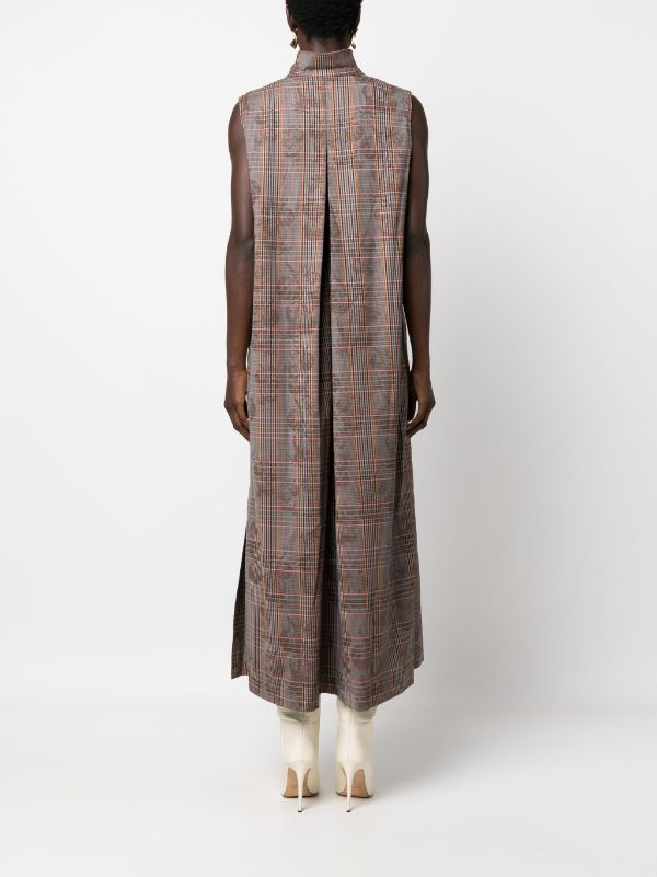 Henrik Vibskov - Midnight waistcoat dress in Grey Tomato Checks print