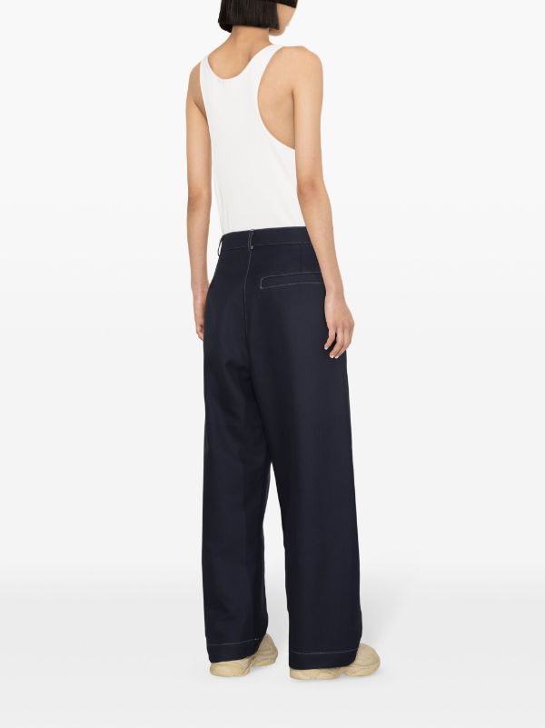 Post Pant - Navy Off White