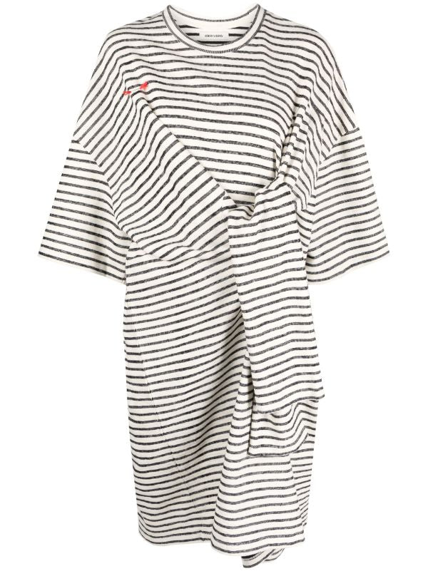 Henrik Vibskov │ Sleeve T-shirt Dress in Black White Stripes