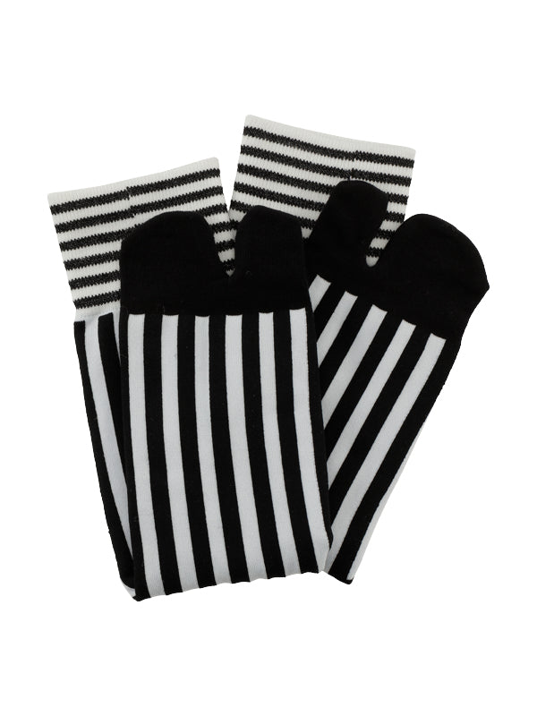 Striped Tabi Socks - Black/White