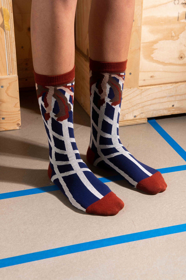 Spotlight Socks Femme - Navy Red Fog Lines