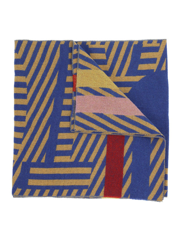 Henrik Vibskov - Football wool scarf in blue and yellow and pink - 1