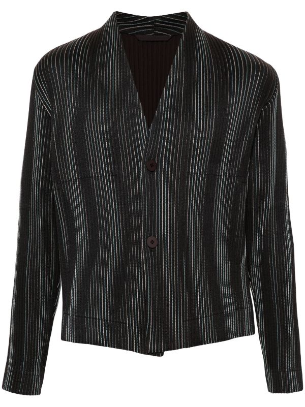 Homme Plisse Issey Miyake - button up cardigan in brown - 1