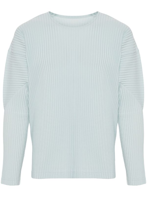 Homme Plisse Issey Miyake - pleated long sleeve shirt in light blue - 1