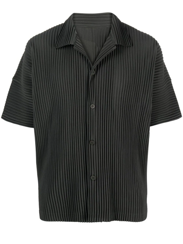 Button Up Pleated Shirt - Ebony Khaki