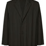 Black blazer with large plissé from Homme Plissé Issey Miyake on a white background.