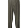 Dark brown pleated pants on a white background
