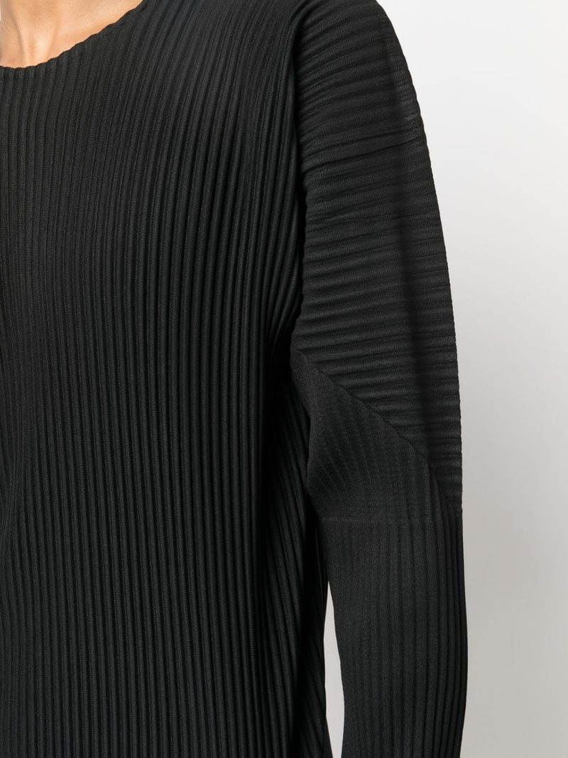 Pleats Long Sleeve Shirt - Black