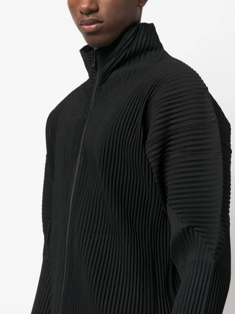 Homme Plissé Issey Miyake - pleats zip-up jacket in black - 5