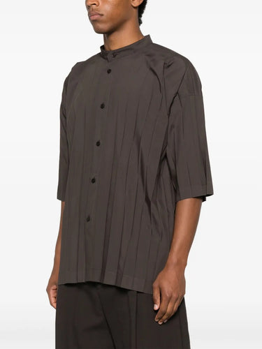 Short-Sleeve Edge Shirt in Charcoal from Homme Plissé Issey Miyake