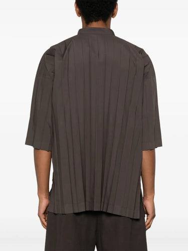 Short-Sleeve Edge Shirt in Charcoal from Homme Plissé Issey Miyake