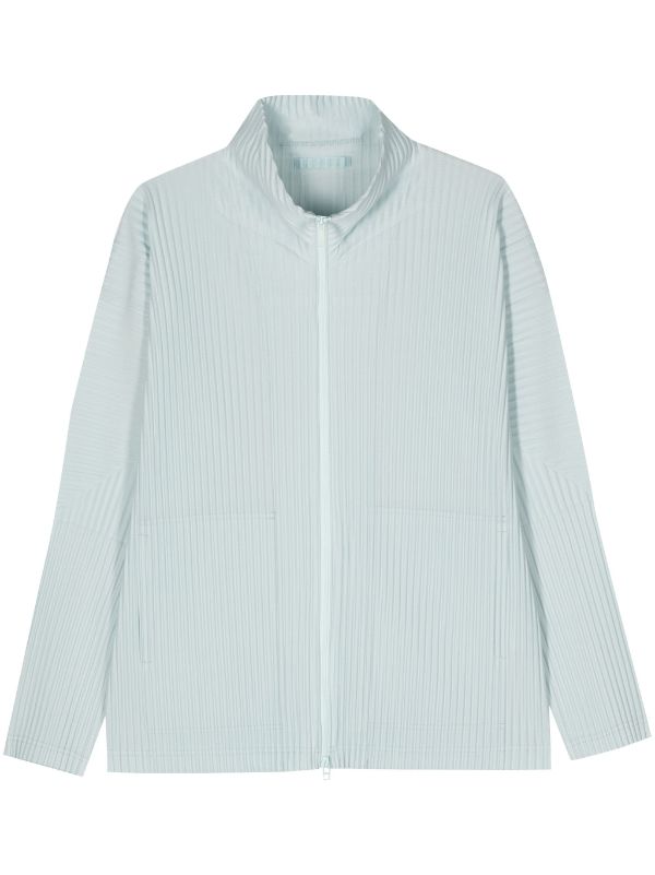 AW23 Pleated Zip-Up Jacket - Light Blue