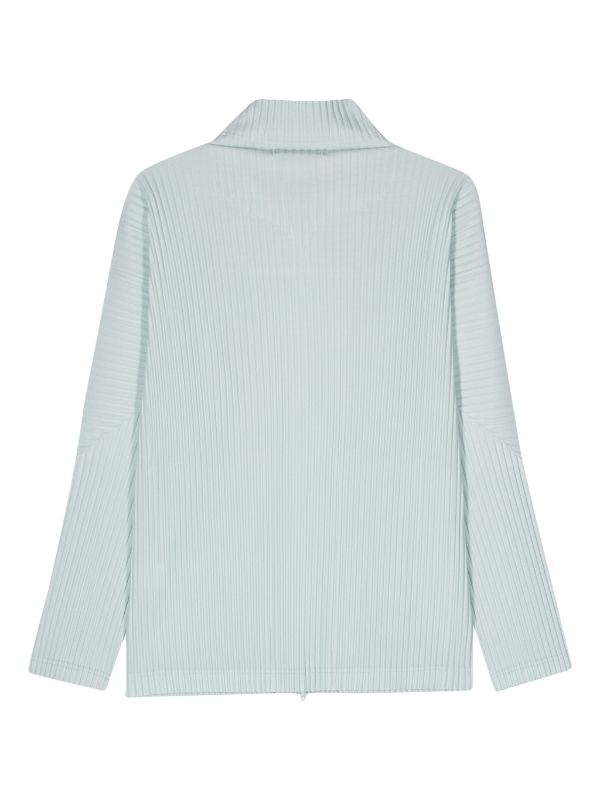 AW23 Pleated Zip-Up Jacket - Light Blue