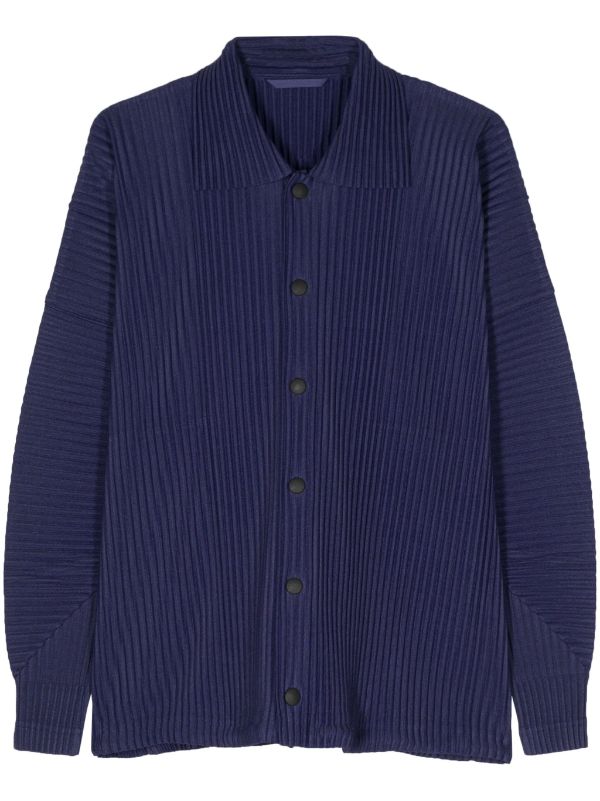 Homme Plissé Issey Miyake │ Button Up Pleated Shirt in Purple