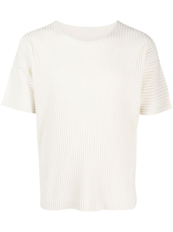 Homme Plissé t-shirt - SS23 Short Sleeve T-Shirt in ivory